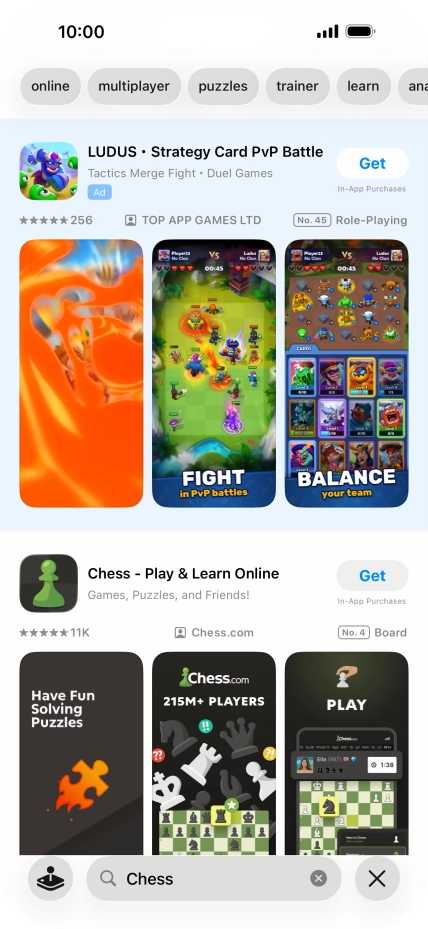 Press the required app.