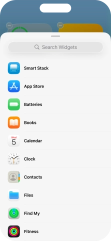 Press the required widget.