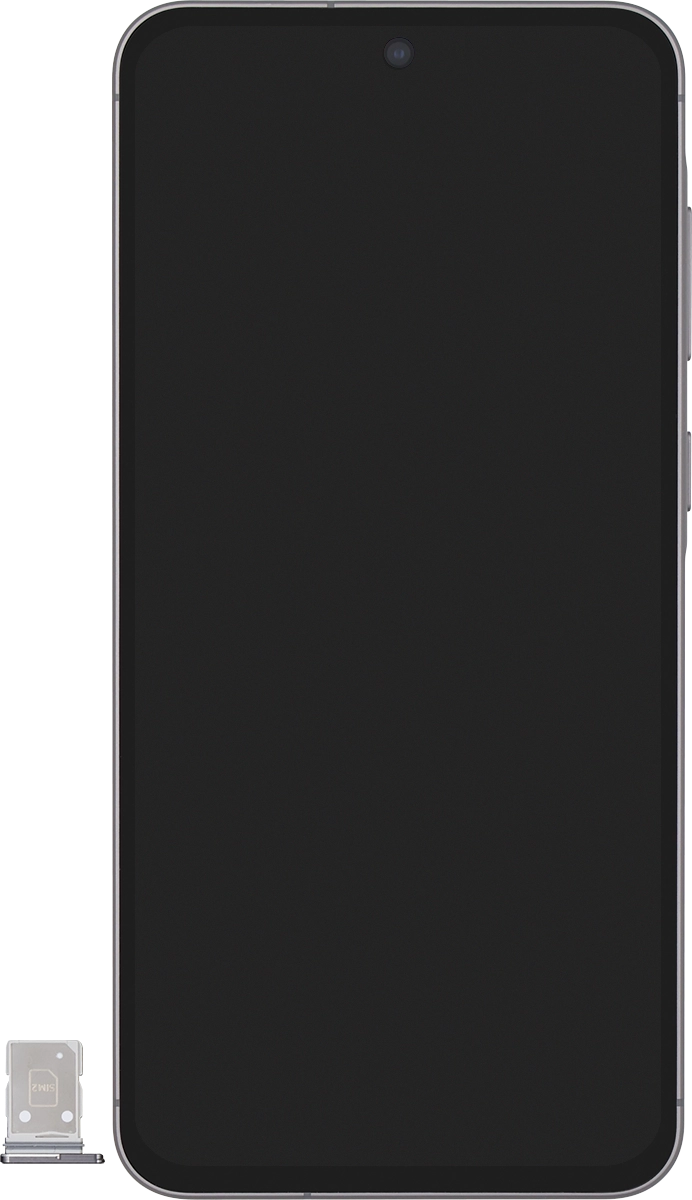 Gira la tarjeta SIM siguiendo la ilustración del segundo contenedor de la tarjeta SIM y colócala en el contenedor.