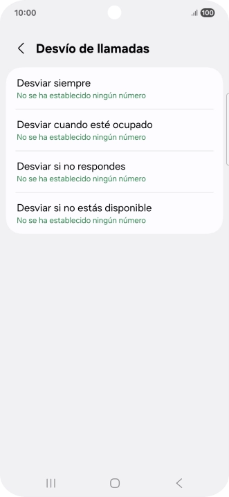 Pulsa el tipo de desvío deseado.