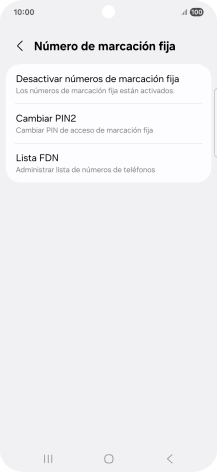 Pulsa Desactivar números de marcación fija.