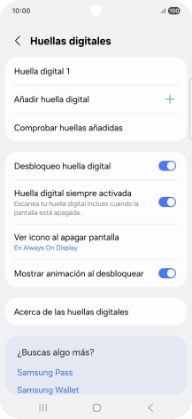 Pulsa el indicador junto a los ajustes deseados para activarlos o desactivarlos.