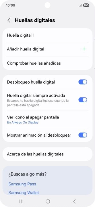 Pulsa el indicador junto a los ajustes deseados para activarlos o desactivarlos.
