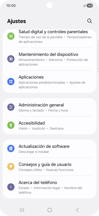 Pulsa Administración general.