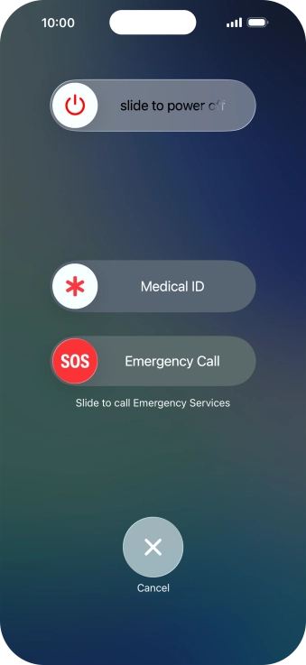 Press and drag the power off icon right.