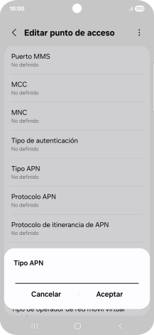 Introduce default y pulsa Aceptar.