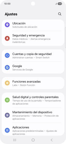Pulsa Cuentas y copia de seguridad.