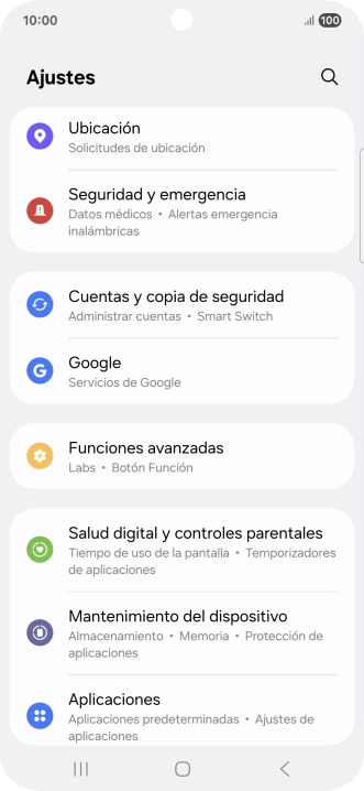 Pulsa Cuentas y copia de seguridad.