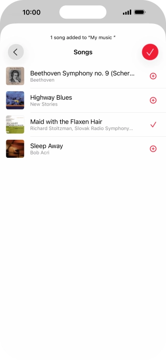 Press the confirm icon.