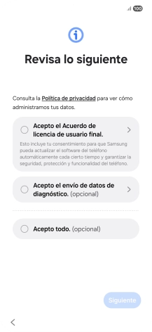 Pulsa en el campo junto a los ajustes deseados para seleccionarlos.