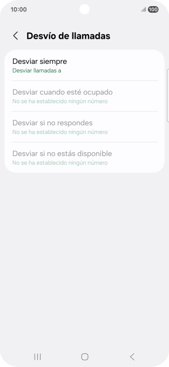 Pulsa el tipo de desvío deseado.