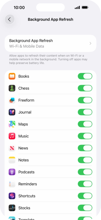 Press Background App Refresh.