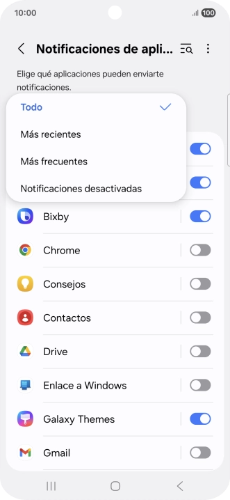 Pulsa el ajuste deseado.