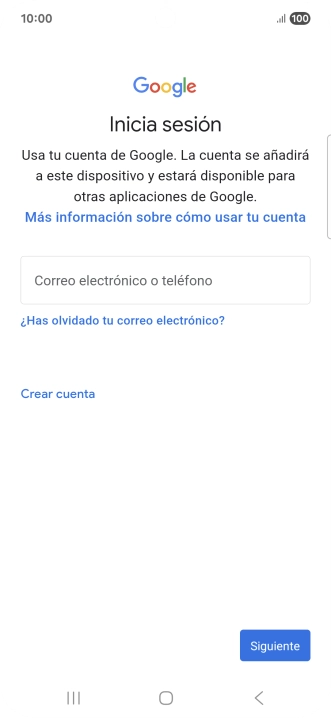 Si no tienes una cuenta de Google, pulsa Crear cuenta y sigue las indicaciones de la pantalla para ver cómo crear una cuenta nueva.