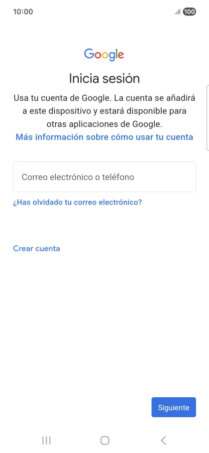 Si no tienes una cuenta de Google, pulsa Crear cuenta y sigue las indicaciones de la pantalla para ver cómo crear una cuenta nueva.