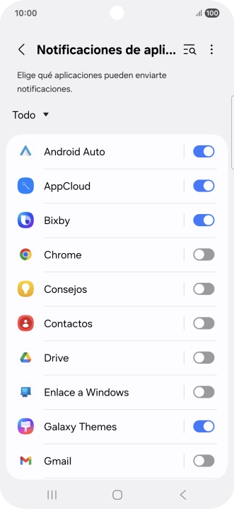 Pulsa la lista desplegable.