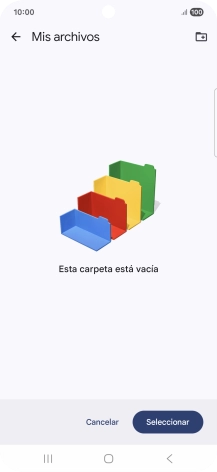 Si deseas crear una nueva carpeta, pulsa el icono de nueva carpeta y sigue las indicaciones de la pantalla para crearla.