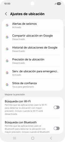 Pulsa Precisión de la ubicación.