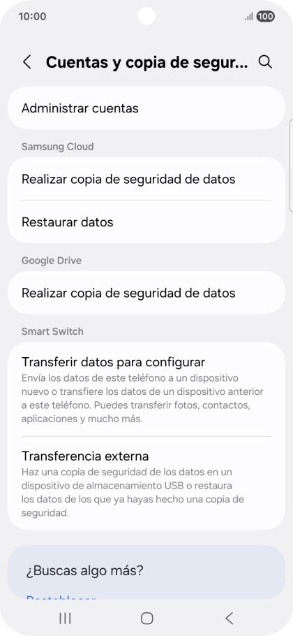 Pulsa Administrar cuentas.