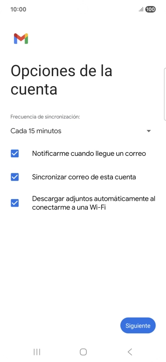 Si aparece en la pantalla esta imagen, tu cuenta de correo electrónico ha sido reconocida y configurada automáticamente. Sigue las indicaciones de la pantalla para introducir más información y terminar la configuración.