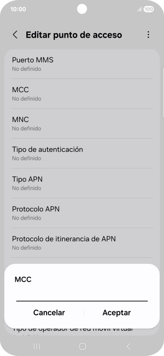 Introduce 214 y pulsa Aceptar.