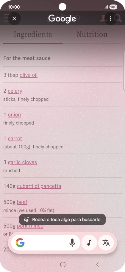 Pulsa el icono de traducción.