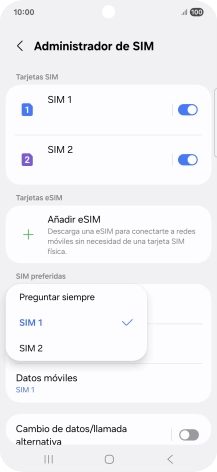 Pulsa el ajuste deseado.