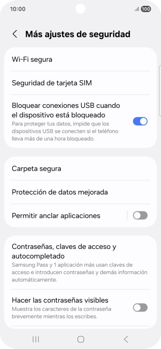 Pulsa Seguridad de tarjeta SIM.