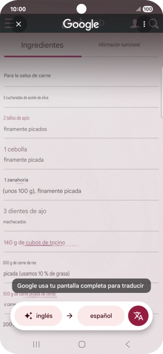 Sigue las indicaciones de la pantalla para seleccionar los ajustes de idioma deseados y utilizar la función.