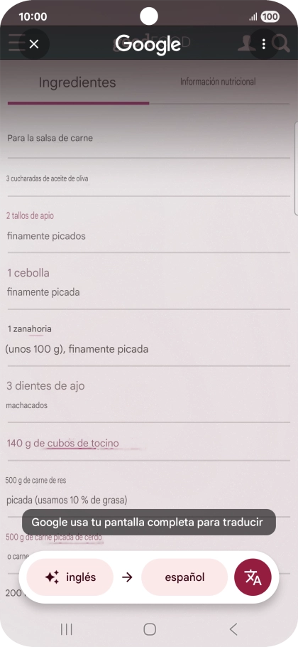 Sigue las indicaciones de la pantalla para seleccionar los ajustes de idioma deseados y utilizar la función.