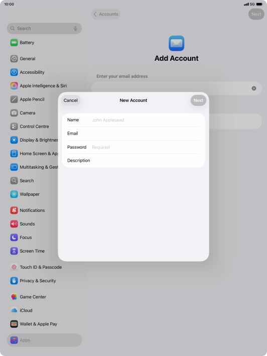 Press Name and key in the required sender name.