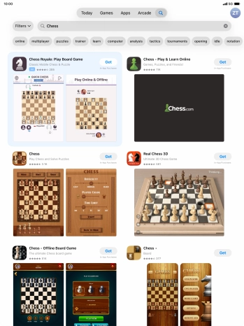 Press the required app. Press the required app.