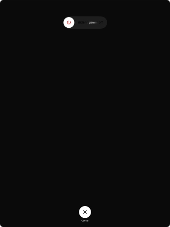 Press and drag the power off icon right. Press and drag the power off icon right.