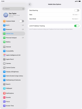 Press the indicator next to 