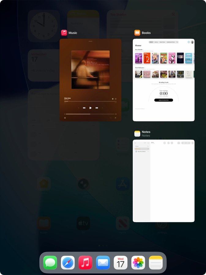 Slide upwards on the required application to end it.