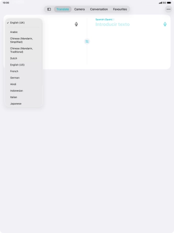 Press the required source language. Press the required source language.