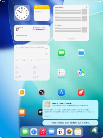 Ask questions or ask Siri to find information on the internet. Ask questions or ask Siri to find information on the internet.