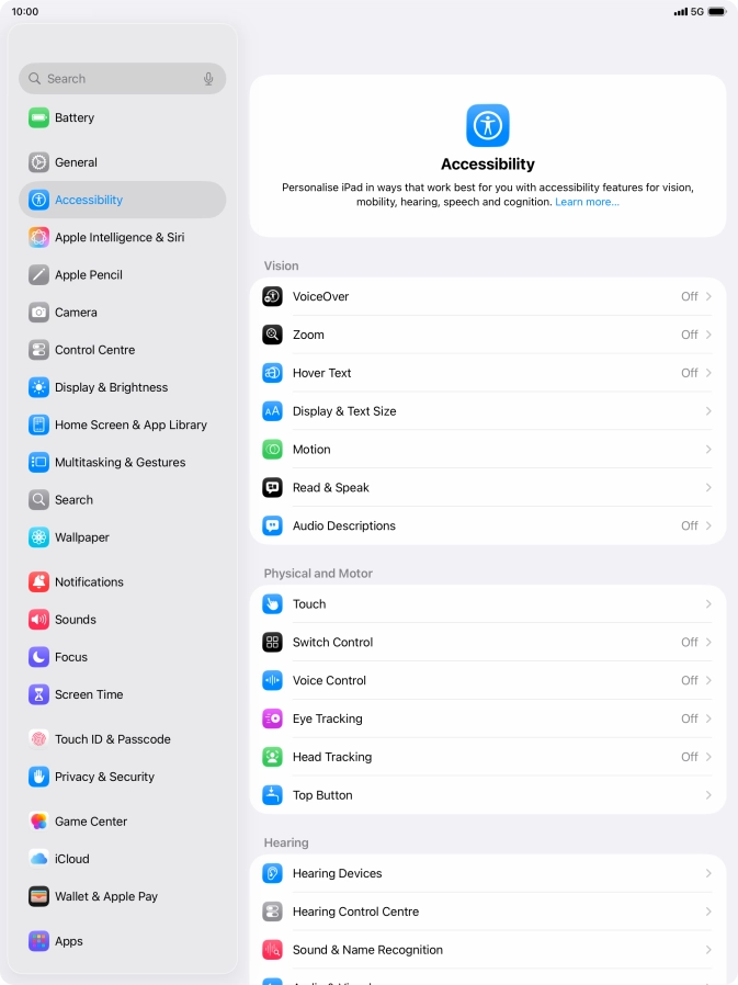 Press Display & Text Size.