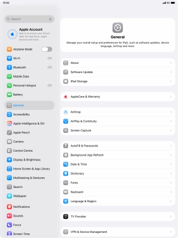 Press Apple Account. Press Apple Account.