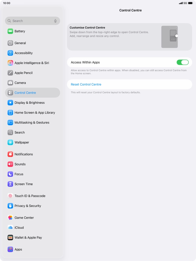 Press the indicator next to 