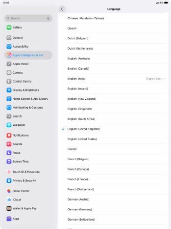 Press the required language. Press the required language.
