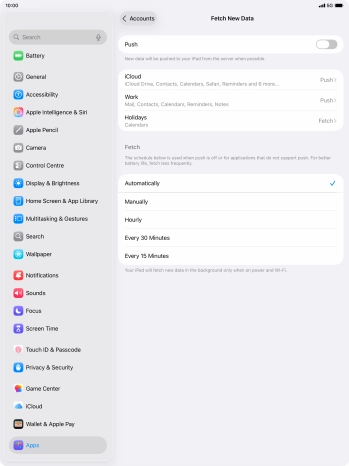 If you turn off the function, press the required setting.
