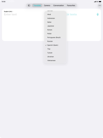 Press the required target language. Press the required target language.