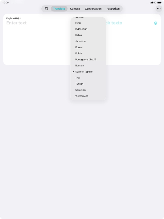 Press the required target language. Press the required target language.