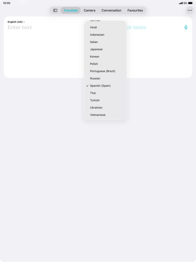 Press the required target language. Press the required target language.