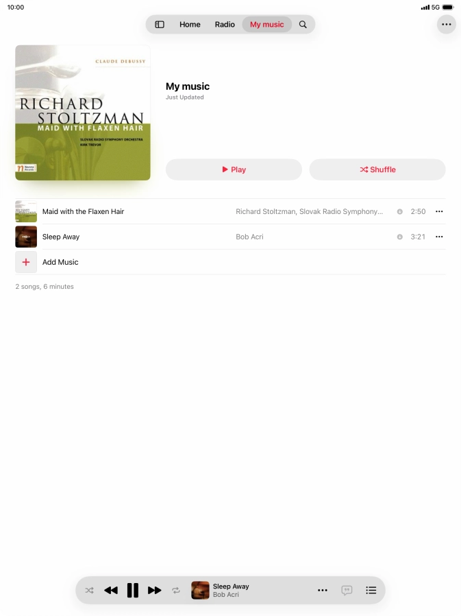 Press the song title. Press the song title.