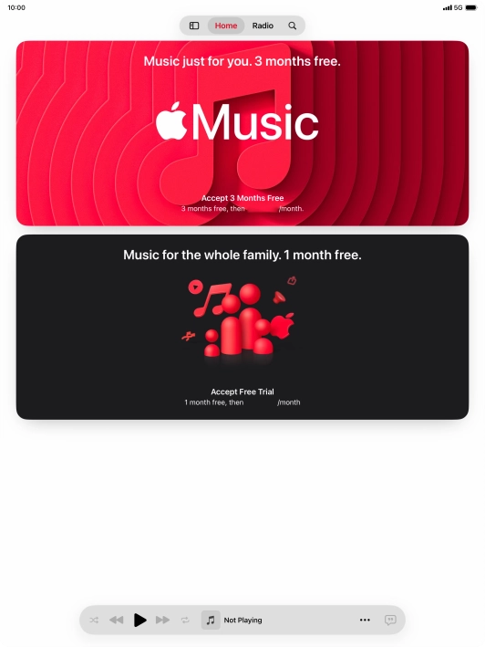 Press the iPad icon. Press the iPad icon.