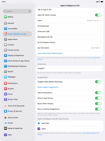 Press the required app. Press the required app.