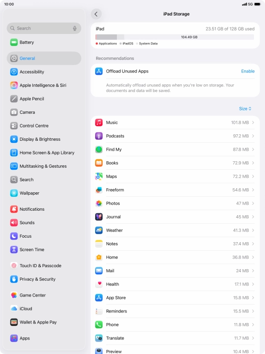 Press the required app. Press the required app.