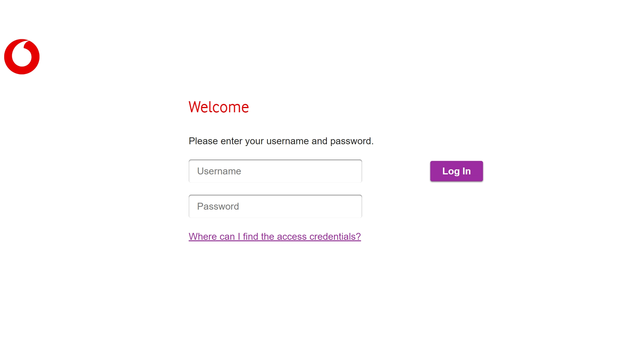 Click Username and key in your username.